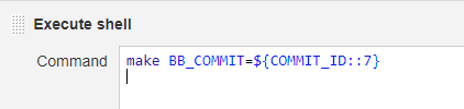 Jenkins Execute shell step running make BB_COMMIT=${COMMIT_ID::7}